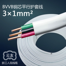 BVVB 1平方 三芯护套线 3*1铜芯电线 100米/卷